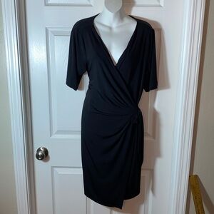 Motherhood Maternity Black Short Sleeve Wrap Dress Size XL Stretch